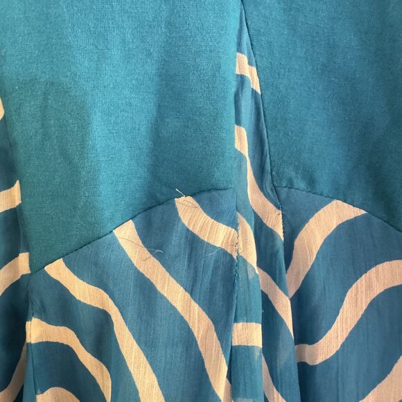 Advance Apparel Midi Dress Womens Blue/White Fit & Flare Sleeveless Plus Size - Picture 5 of 7